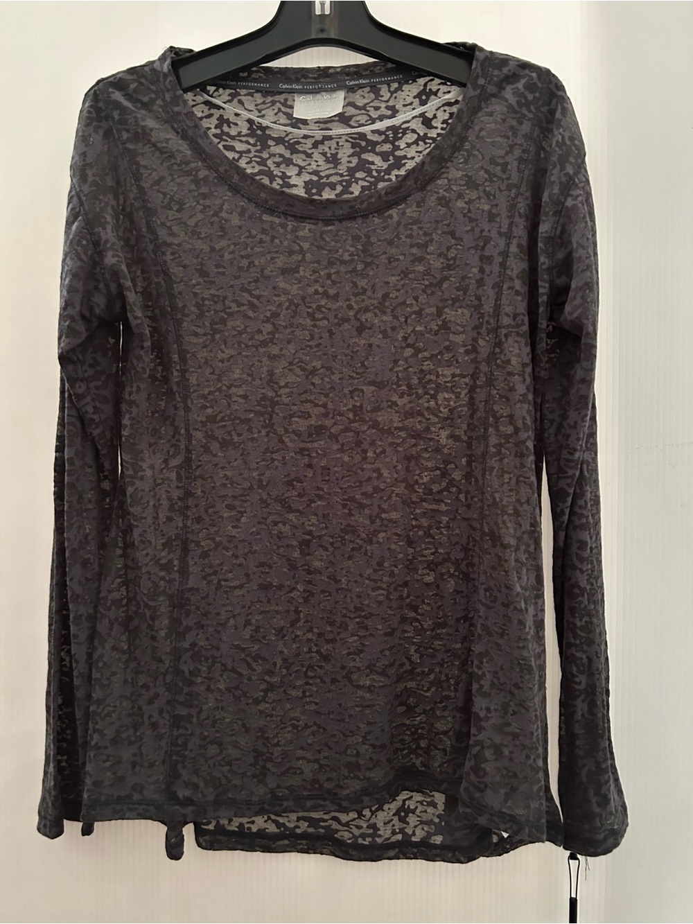 Calvin Klein Performance long sleeve burnout top Large New